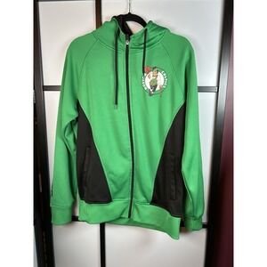 NBA Boston Celtics Zip Up Wicking Hoodie Hooded Full Zip Jacket Small M Green